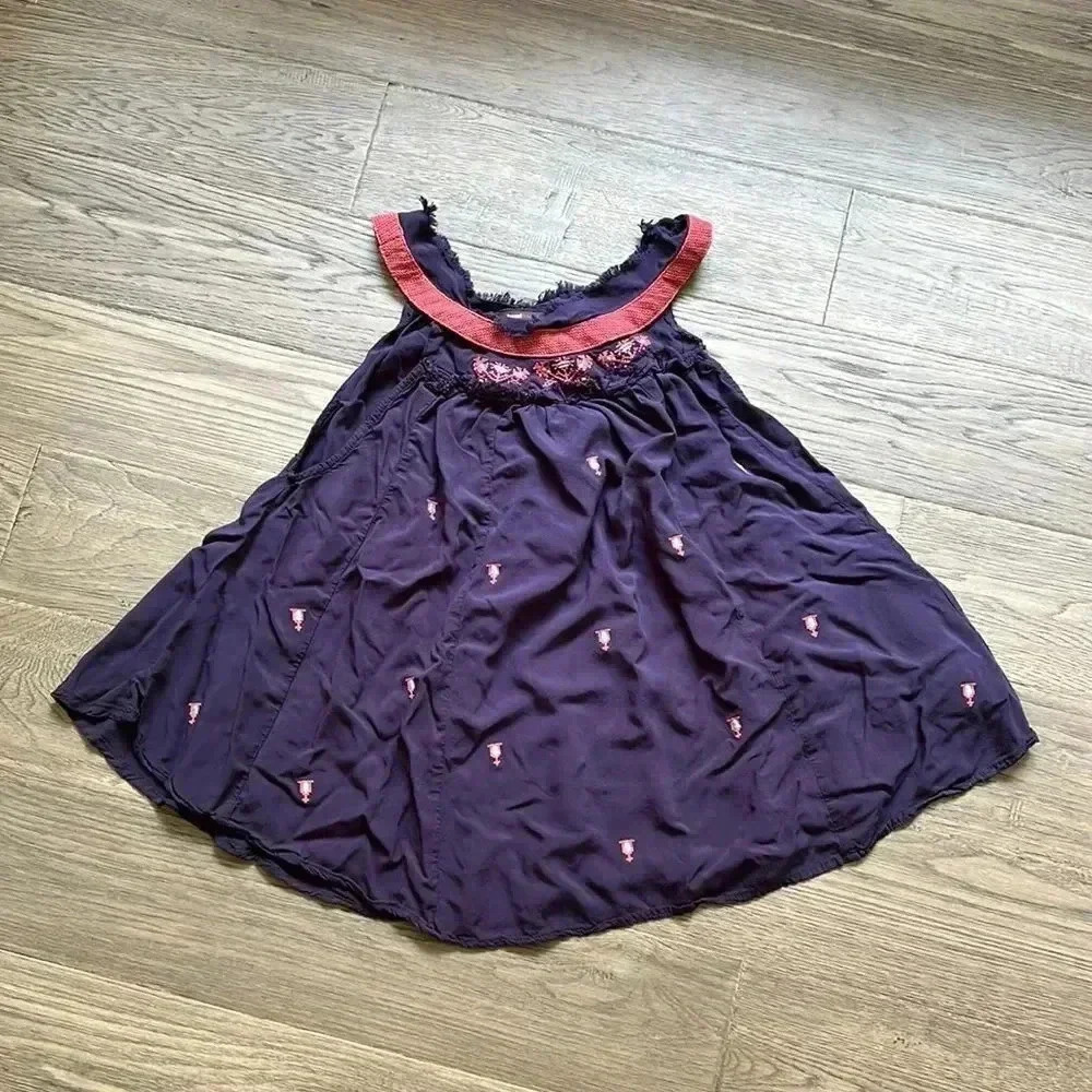 Hazel | Anthropologie  blue tank with embroidery